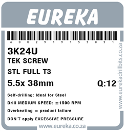 3K24 - Tek Screw Steel Full -3K24_Label_T